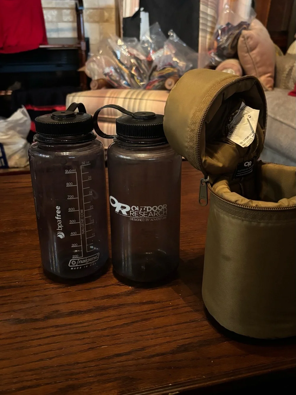 Outdoor Research Coyote Brown 1L Bottle Parka w/ 2 Nalgene 32oz Bottles USA